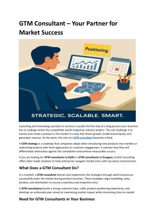 GTM Consultant – Your Partner for Market Success