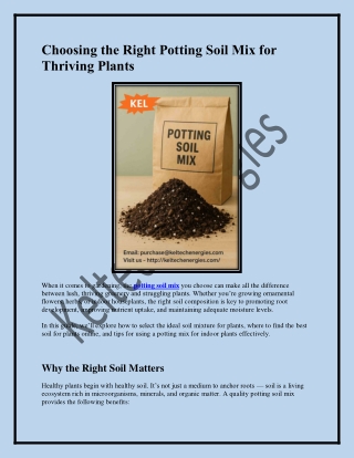 Best Potting Soil & Mix for Healthy Plants  Keltech Energies