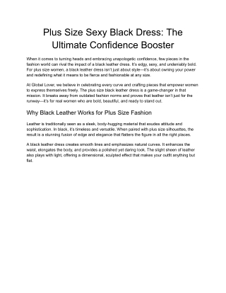 Plus Size Black Leather Dress