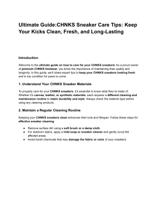 Ultimate Guide_CHNKS Sneaker Care Tips_ Keep Your Kicks Clean, Fresh, and Long-Lasting