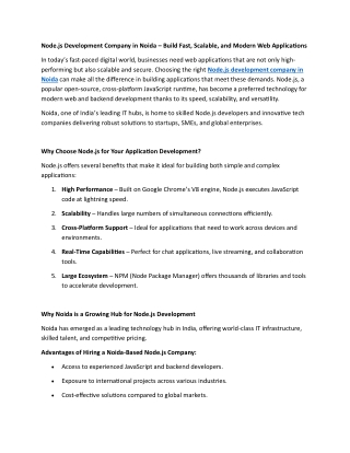 Node js development company in Noida