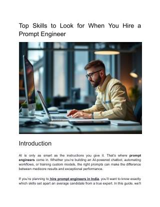 Top Skills to Look for When You Hire a Prompt Engineer