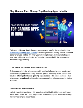 Play Games, Earn Money_ Top Gaming Apps in India