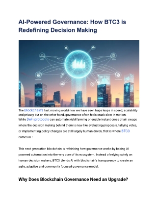 AI-Powered Governance_ How BTC3 is Redefining Decision Making