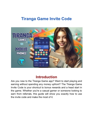Tiranga Game Invite Code