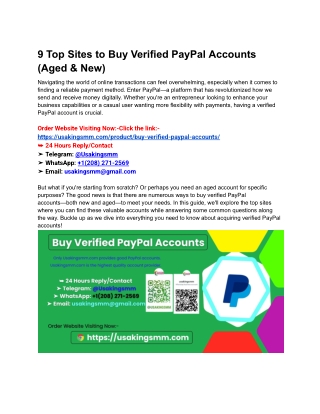 9 Top Sites to Buy Verified PayPal Accounts (Aged & New)