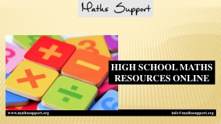 HIGH SCHOOL MATHS RESOURCES ONLINE