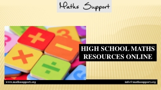 HIGH SCHOOL MATHS RESOURCES ONLINE