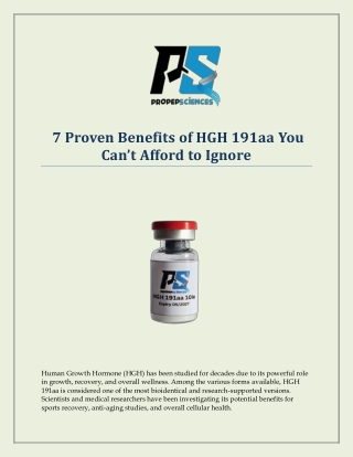 7 Proven Benefits of HGH 191aa You Can’t Afford to Ignore