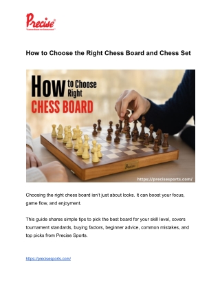 How to Choose the Right Chess Board and Chess Set
