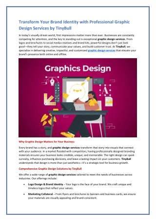 Stunning Graphic Design Services for Modern Businesses – TinyBull