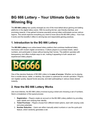 BG 666 Lottery