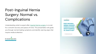 Inguinal Hernia Surgery: Understanding Post-Operative Complications