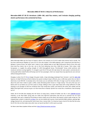 Mercedes-AMG GT XX EVA New Era of Performance