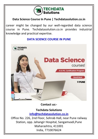 Data Science Course In Pune  Techdatasolution.co.in