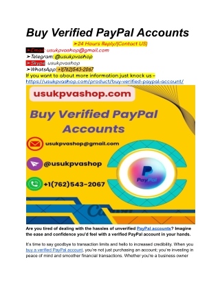 Buy Verified PayPal Accounts