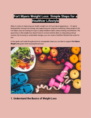 Fort Myers Weight Loss_ Simple Steps for a Healthier Lifestyle