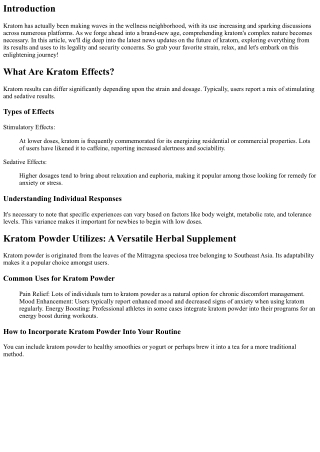 Latest News Updates on the Future of Kratom