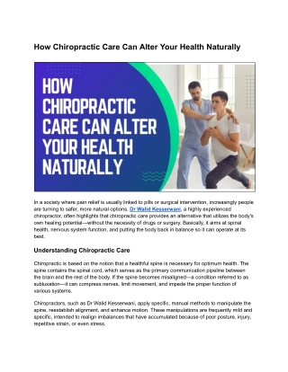 Beyond Back Pain: The Complete Benefits of Chiropractic Care