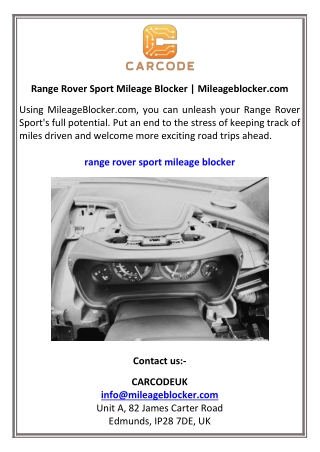 Range Rover Sport Mileage Blocker  Mileageblocker.com