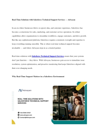 Real-Time Solutions with Salesforce Technical Support Services — Advayan (1)