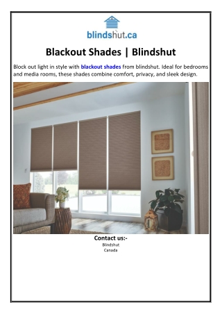 Blackout Shades | Blindshut