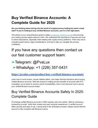 Top 6 Sites to Buy Verified Binance Account In The Year