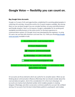 Google Voice — flexibility you can count on.