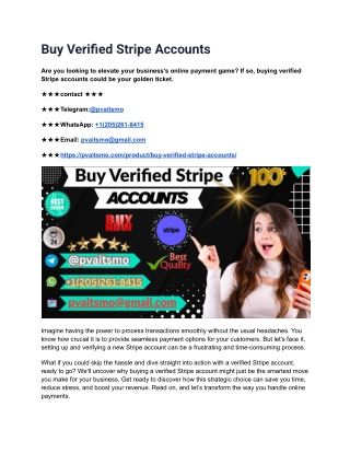 Where and How to Buying Verified Stripe Accounts from 50 ...