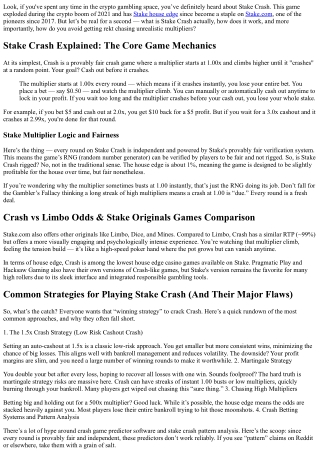 Stake Crash High Roller Strategy