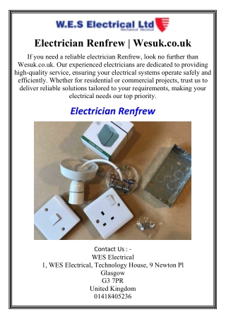 Electrician Renfrew | Wesuk.co.uk
