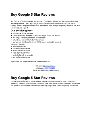 Buy Google 5 Star Reviews