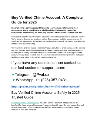 How to Buy Verified Chime Bank Accounts In Online 2025