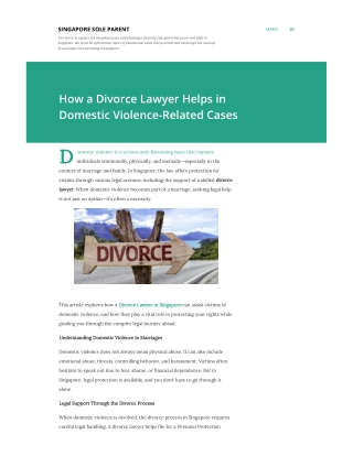 How a Divorce Lawyer Helps in Domestic Violence-Related Cases
