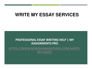 Write My Essay Services