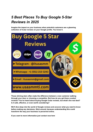 5 Best Places To Buy Google 5-Star Reviews in 2025