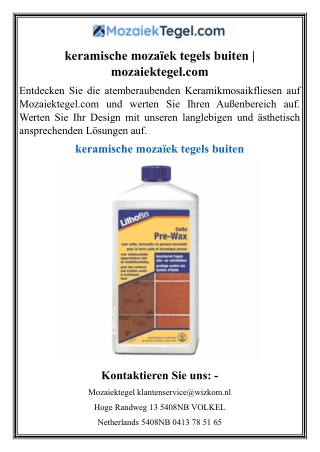 keramische mozaïek tegels buiten  mozaiektegel