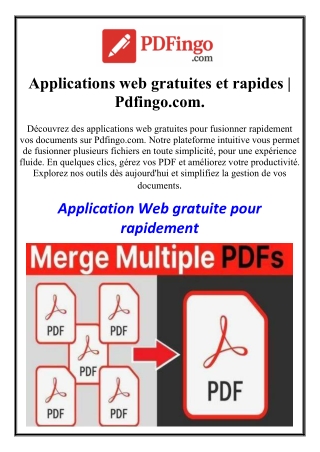 Applications web gratuites et rapides | Pdfingo.com
