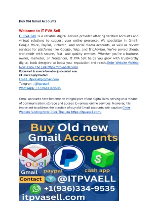 HOW best usa ,uk Buy Old Gmail Accounts