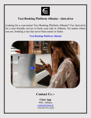 Taxi Booking Platform Albania - clust.al en
