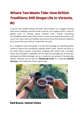 Where Tea Meets Tide- How British Traditions Still Shape Life in Victoria, BC