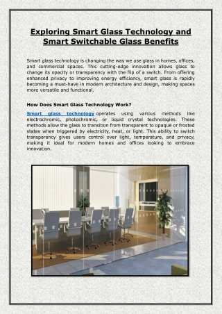 Exploring Smart Glass Technology and Smart Switchable Glass Benefits - Shortcut.lnk