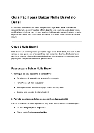 Guia Fácil para Baixar Nulls Brawl no Brasil