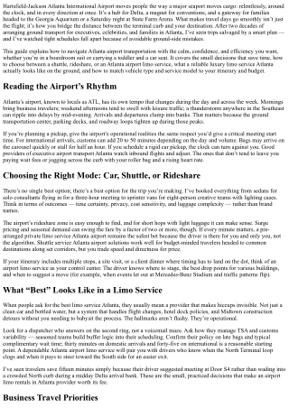 Atlanta Airport Transportation for Business and Leisure Travelers