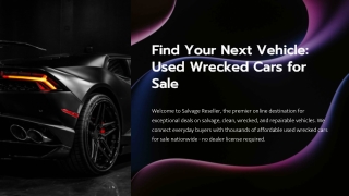 Used Wrecked Cars for Sale