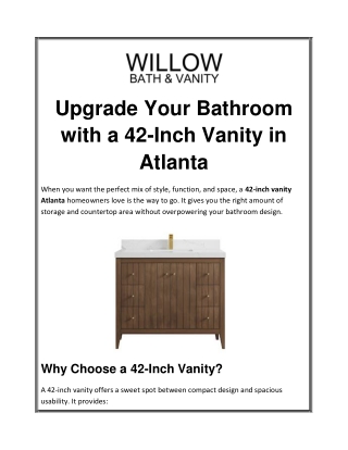 Upgrade Your Bathroom with a 42-Inch Vanity in Atlanta