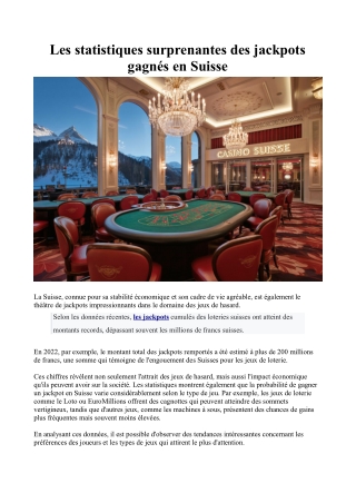 statistiques jackpots en suisse