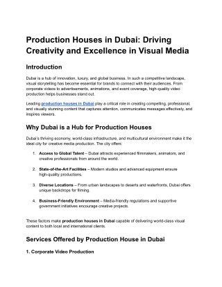 Production Houses in Dubai_ Driving Creativity and Excellence in Visual Media