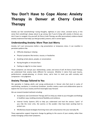 Anxiety Therapy in Denver at Cherry Creek Therapy.docx