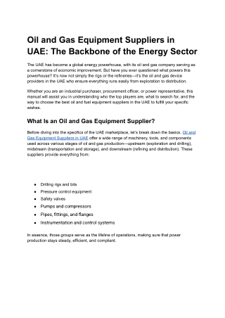 Oil and Gas Equipment Suppliers in UAE_ The Backbone of the Energy Sector (1)
